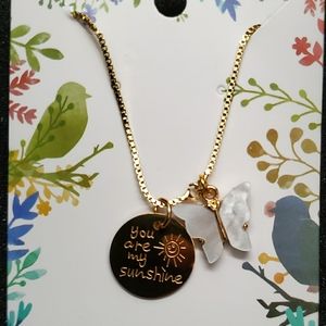 You are my sunshine braclet with butterfly charm adjustable clasp